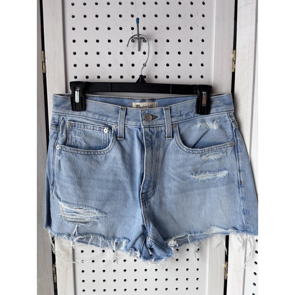 Madewell Relaxed Denim Shorts Light Wash Ripped Cutoffs Women's 25‎